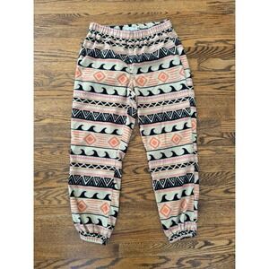 Vintage y2k O'Neill Surf Tribal Pattern Fleece Sweatpants - Medium